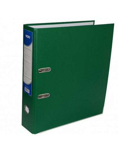 Biblioraft plastifiat Noki, cotor 7.5 cm, verde, A4 25