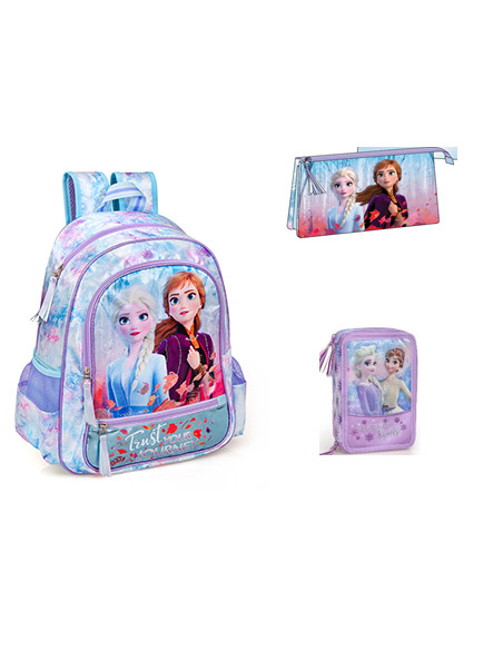 Set scoala Frozen 1 - Ghiozdan, penar echipat, penar