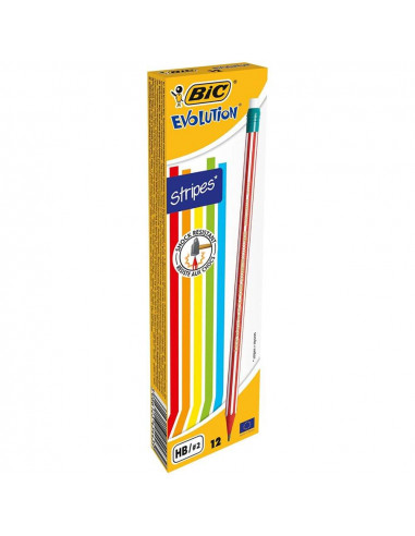 Set Creioane Grafit BIC Eco Evolution Stripes 646, 12