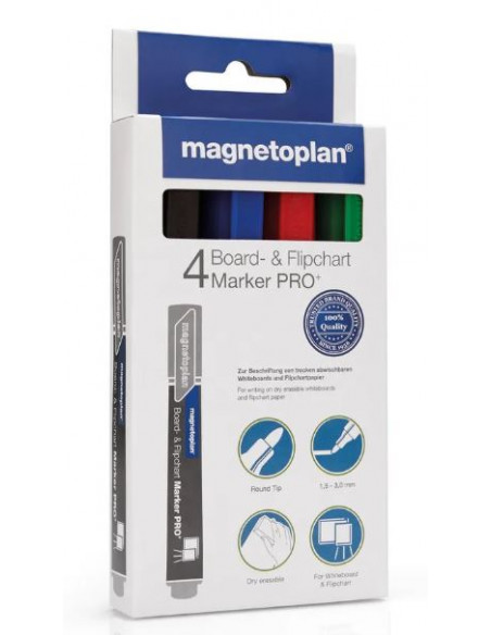 SET MARKERE WHITEBOARD / FLIPCHART MAGNETOPLAN, 4 CULORI /