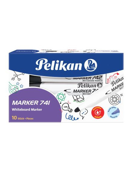 817974,Markere Pelikan Whiteboard 741 Negru