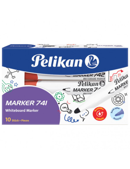 817998,Markere Pelikan Whiteboard 741 Rosu
