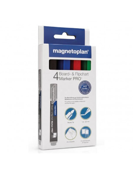 Set Whiteboard Magnetoplan - 4 markere, spray curatare si