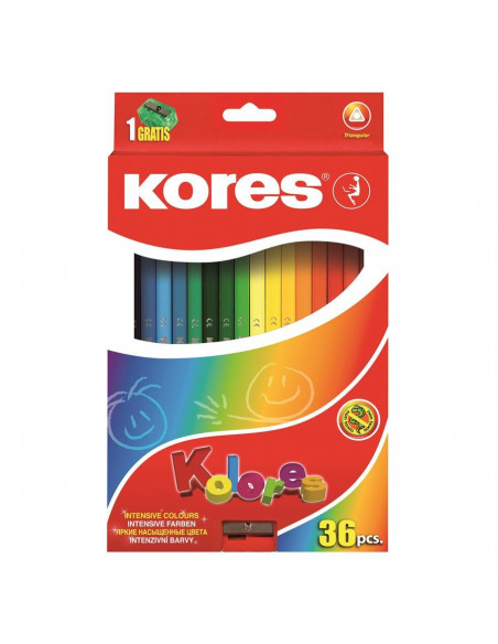 CREIOANE COLORATE 36 CULORI + ASCUTITOARE TRIUNGHIULARE