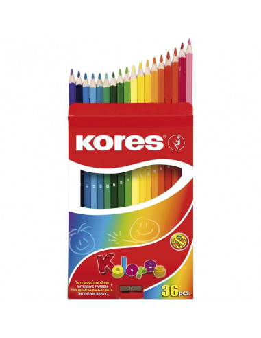 CREIOANE COLORATE 36 CULORI + ASCUTITOARE TRIUNGHIULARE