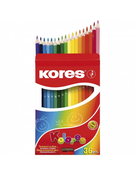 CREIOANE COLORATE 36 CULORI + ASCUTITOARE TRIUNGHIULARE