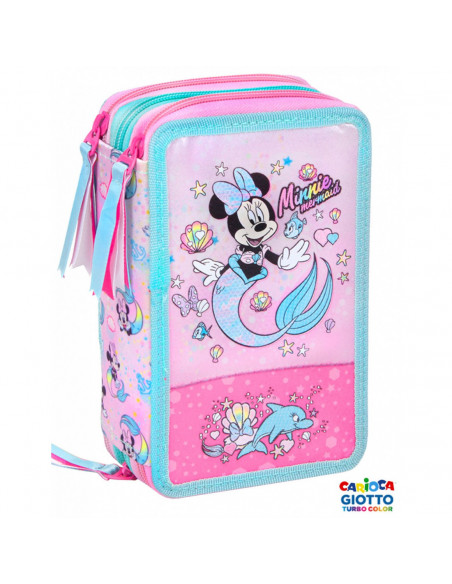 Penar echipat Minnie cu fermoar, 3 compartimente,31224
