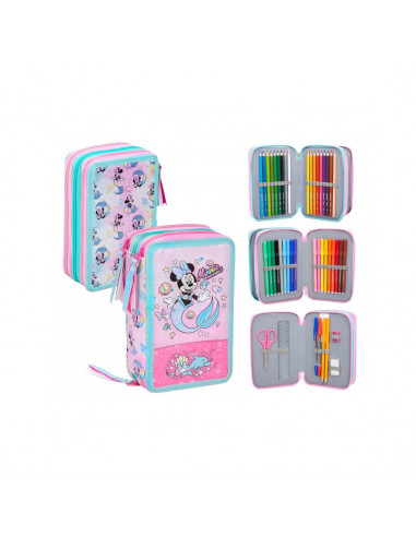 Penar echipat Minnie cu fermoar, 3 compartimente,31224