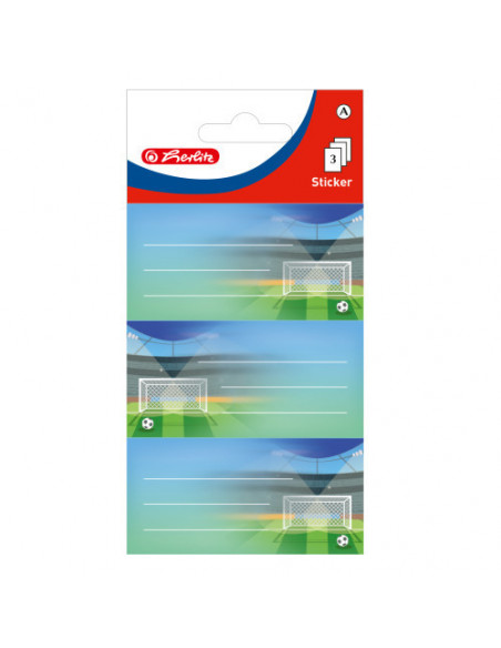 50034307,Etichete scolare Herlitz, Motiv stadion, set 9 buc.