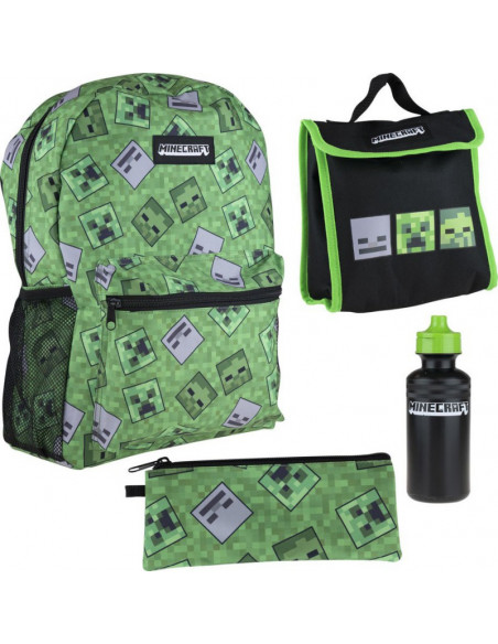 Set scoala Minecraft - Ghiozdan scoala, Geanta termica pentru
