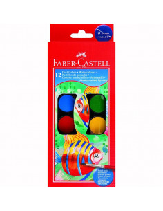 Acuarele Faber-Castell, 12 Culori Si o Pensula