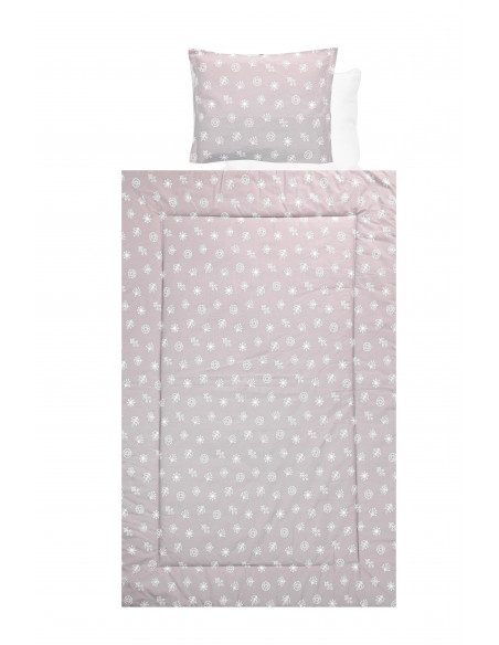 Set lenjerie pat 4 piese, bumbac ranforce, Abstract Leaves Grey