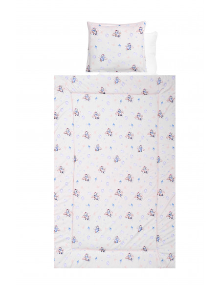 Set lenjerie pat 4 piese, bumbac ranforce, Blue