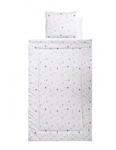 Set lenjerie pat 4 piese, bumbac ranforce, Blue