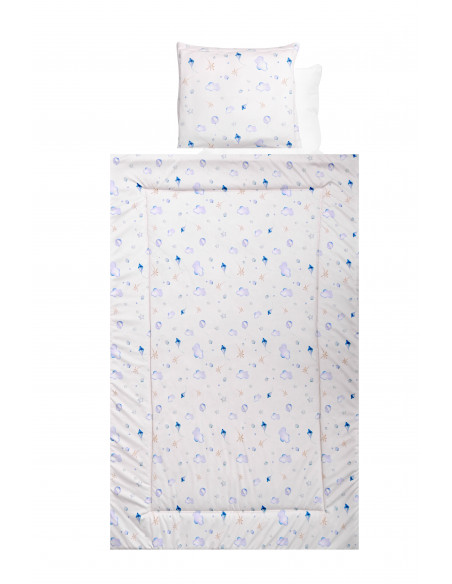 Set lenjerie pat 4 piese, bumbac ranforce, Blue