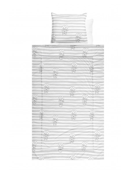 Set lenjerie pat 4 piese, bumbac ranforce, Grey