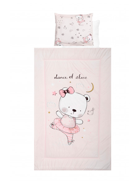 Set lenjerie pat 4 piese, bumbac ranforce, Pink Ballerina