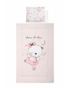 Set lenjerie pat 4 piese, bumbac ranforce, Pink Ballerina