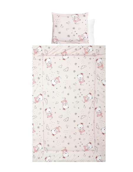 Set lenjerie pat 4 piese, bumbac ranforce, Pink Ballerina