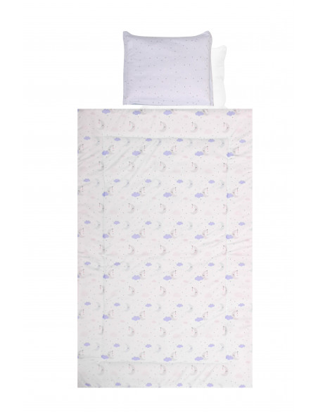 Set lenjerie pat 4 piese, bumbac ranforce, Moon & Stars