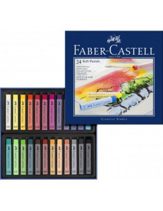 Creioane Colorate Faber-Castell Pastel Soft, 24 culori