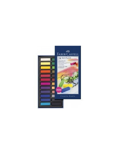 FC128224,Creioane Colorate Faber-Castell Pastel Soft Mini, 24 culori