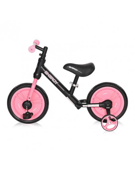 Bicicleta Energy, cu pedale si roti ajutatoare, Black &