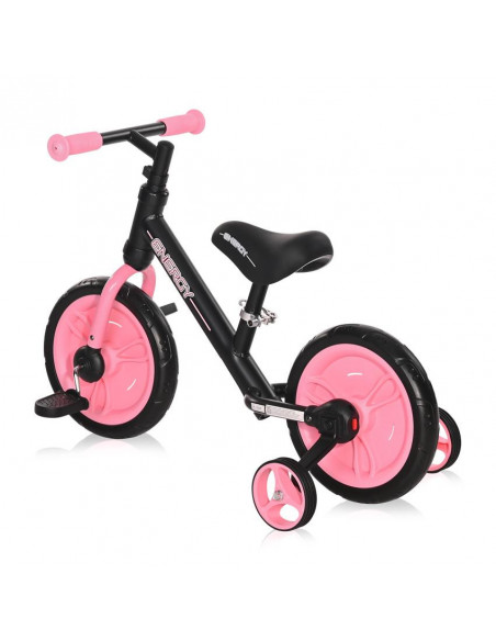 Bicicleta Energy, cu pedale si roti ajutatoare, Black &