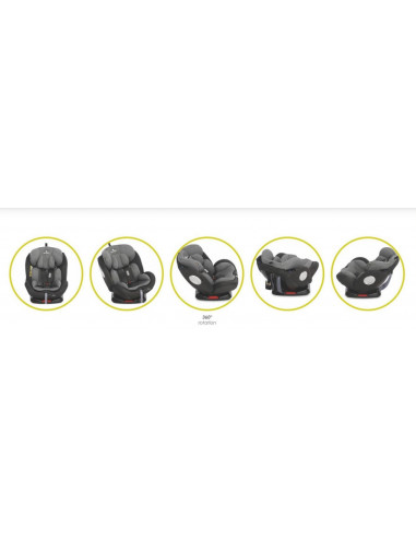 Scaun auto Lyra Isofix, rotativ 360 grade, 0-36 kg, Black &