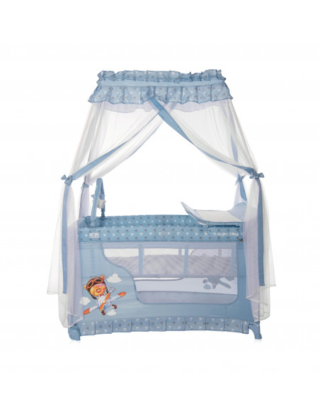 Patut pliabil stil baldachin Magic Sleep, cu accesorii, Blue