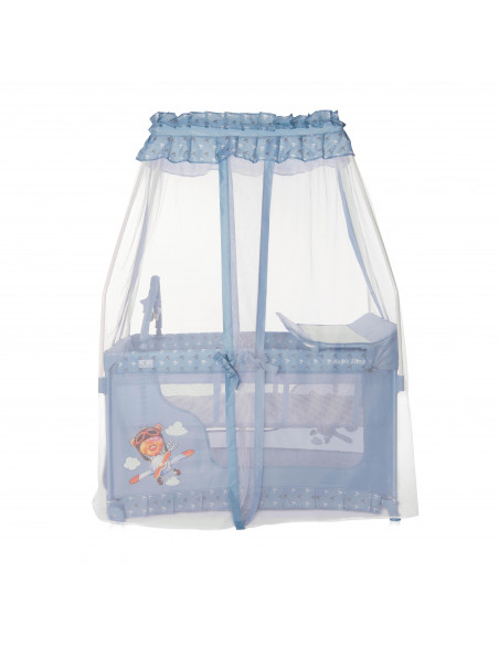 Patut pliabil stil baldachin Magic Sleep, cu accesorii, Blue