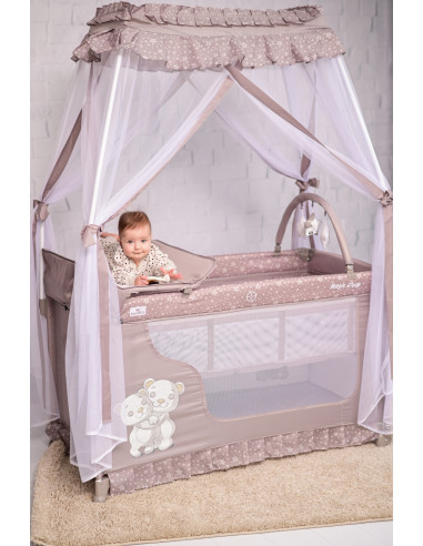 Patut pliabil stil baldachin Magic Sleep, cu accesorii, Blue