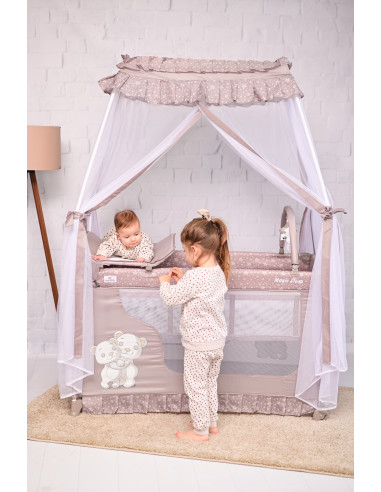 Patut pliabil stil baldachin Magic Sleep, cu accesorii, String