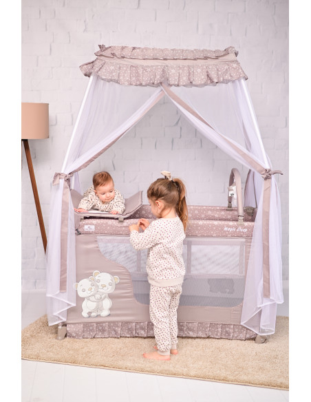 Patut pliabil stil baldachin Magic Sleep, cu accesorii, String