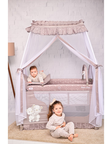 Patut pliabil stil baldachin Magic Sleep, cu accesorii, String