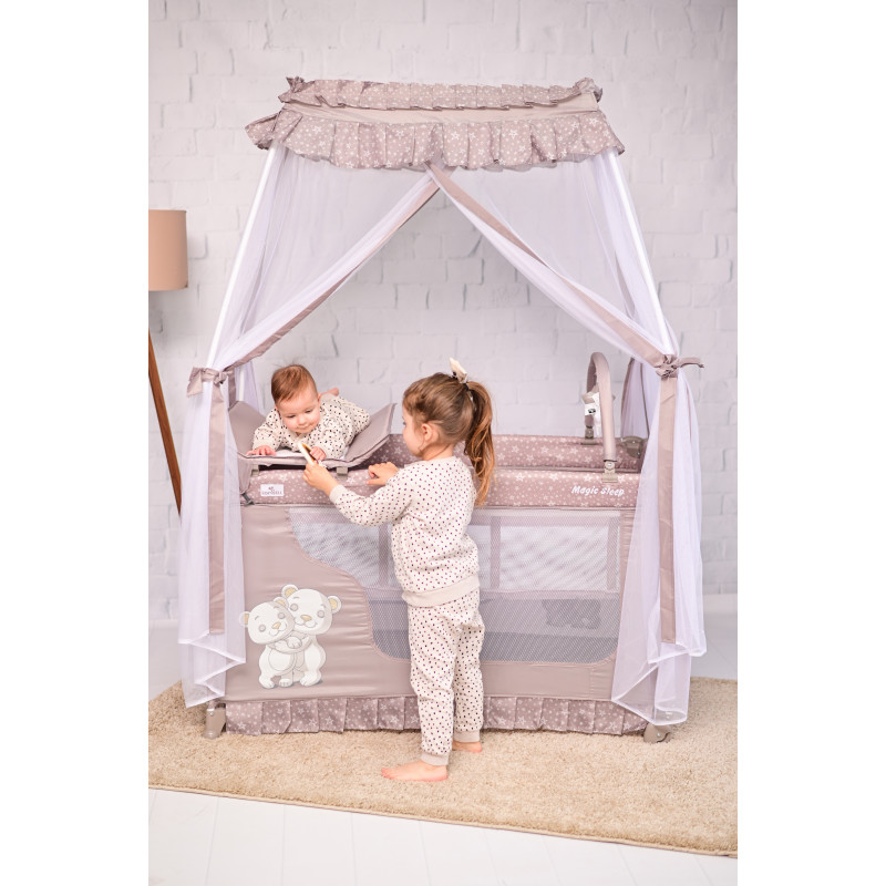 Patut pliabil stil baldachin Magic Sleep, cu accesorii, String