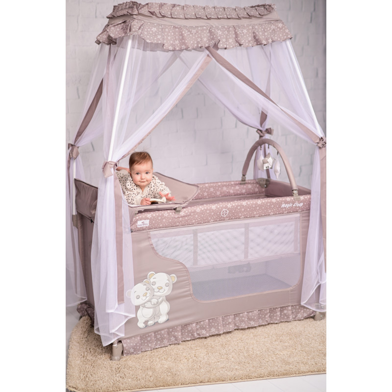 Patut pliabil stil baldachin Magic Sleep, cu accesorii, String