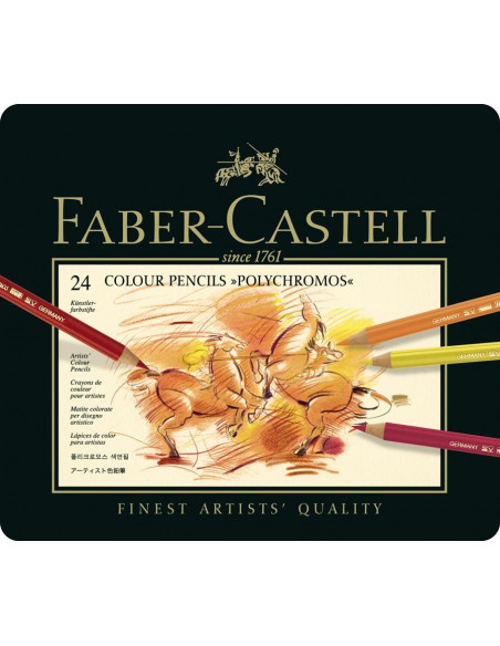 FC110024,Creioane Colorate Faber-Castell Polychromos, 24 Culori, Cutie Metal FC110024,Creioane Colorate Faber-Castell Polychromos, 24 Culori, Cutie Metal