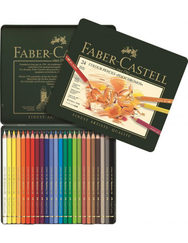 FC110024,Creioane Colorate Faber-Castell Polychromos, 24 Culori, Cutie Metal FC110024,Creioane Colorate Faber-Castell Polychromos, 24 Culori, Cutie Metal