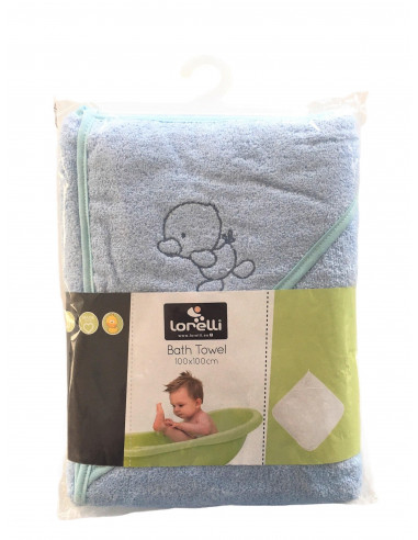 Prosop bebe cu gluga, 100x100 cm, Blue, Blue,20810400004