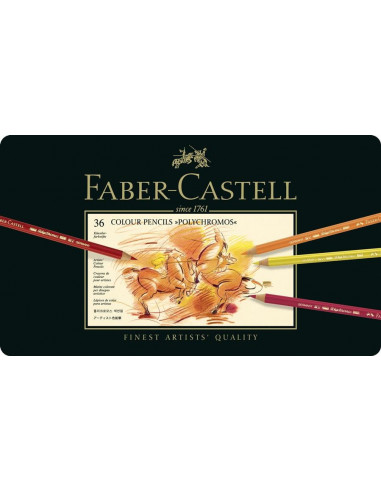 FC110036,Creioane Colorate Faber-Castell Polychromos, 36 Culori, Cutie Metal