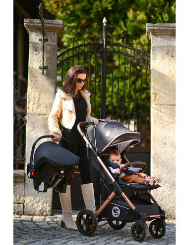 Carucior Set, Storm, pana la 22 kg, cos auto inclus, cadru