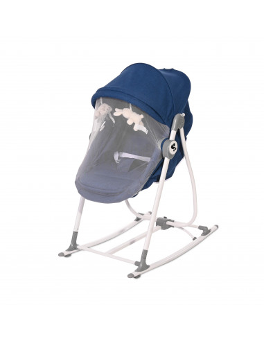 Patut leagan pentru nou nascut 2 in 1 Alicante, Blue,10080490004 Patut leagan pentru nou nascut 2 in 1 Alicante, Blue,10080490004