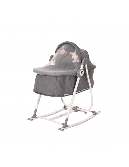 Patut leagan pentru nou nascut 2 in 1 Alicante, Grey,10080490003 Patut leagan pentru nou nascut 2 in 1 Alicante, Grey,10080490003