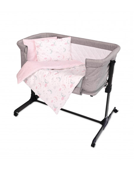 Set lenjerie pat 5 piese, bumbac ranforce, Eva, Pink Moons &