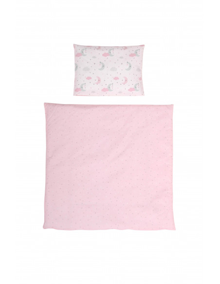 Set lenjerie pat 5 piese, bumbac ranforce, Eva, Pink Moons &