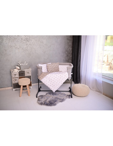 Set lenjerie pat 5 piese, bumbac ranforce, Eva, Pink Moons &