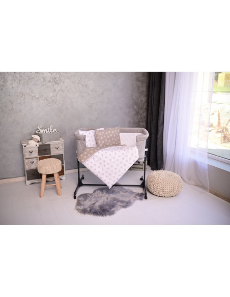 Set lenjerie pat 5 piese, bumbac ranforce, Eva, Pink Moons &