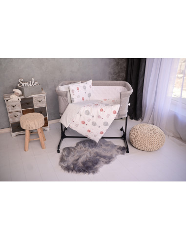 Set lenjerie pat 5 piese, bumbac ranforce, Eva, Pink Moons &
