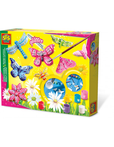 SES Creative Creaza si picteaza - Fluture + sclipici,S01131